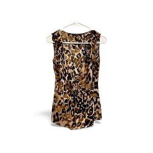 St. John Brown and Black Leopard Tank Top Size 2